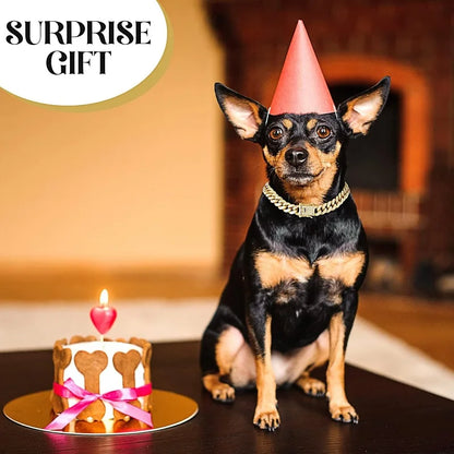 Dog Cuban Link Chain: Luxury Gold Collar with Zirconia