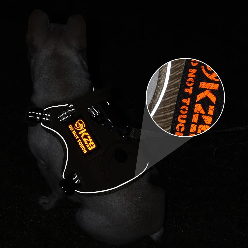Dog Harness with Handle and Poop Bag Holder, Comfortable Vest Design for Small Medium Dogs, Ideal for French Bulldogs
