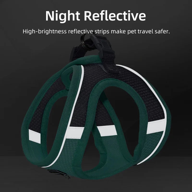 French Bulldog Harness for Small Dogs & Puppies - Adjustable, No-Pull & Reflective Vest with Leash Set