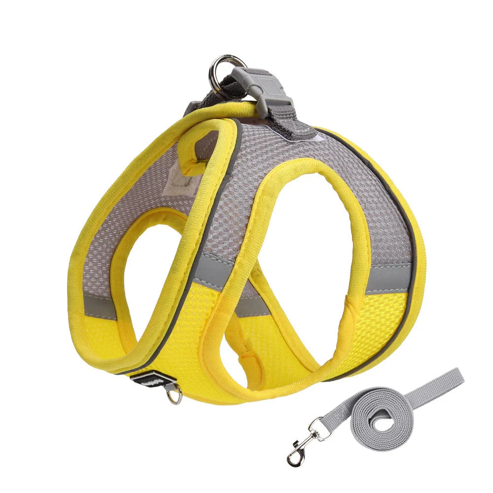 French Bulldog Harness for Small Dogs & Puppies - Adjustable, No-Pull & Reflective Vest with Leash Set