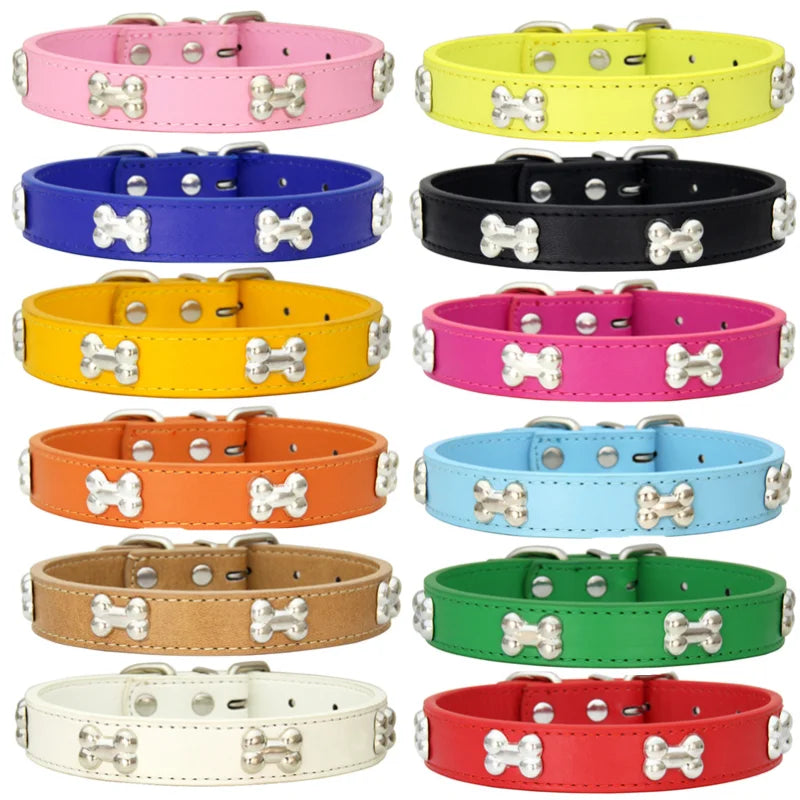 Durable Dog Collar: Premium Bone Leather for Pugs & Puppies