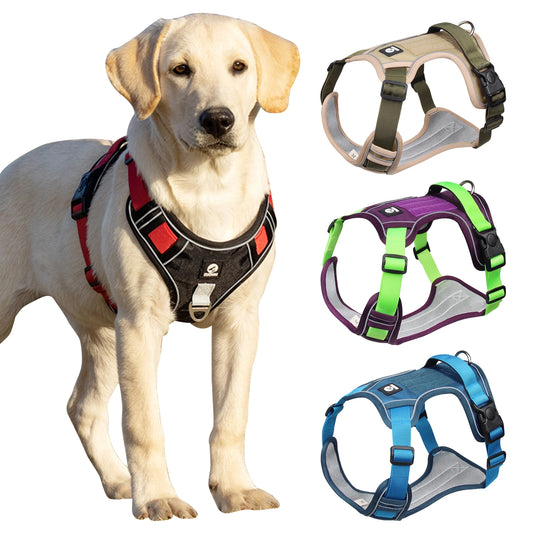 Dog Harness For Large Dogs, Reflective Tactical Vest, Durable & Strong 1680D Waterproof Oxford Cloth
