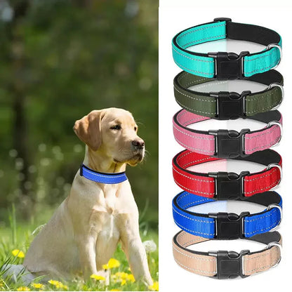 Reflective Padded Dog Collar - Soft Neoprene Heavy Duty