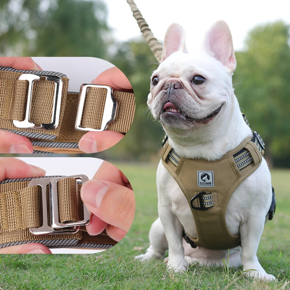 Dog Harness with Handle and Poop Bag Holder, Comfortable Vest Design for Small Medium Dogs, Ideal for French Bulldogs