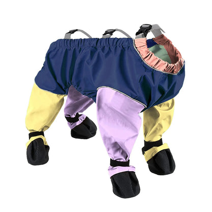 Anti-dirty dog jumpsuit for small dogs, waterproof PU rain suit & overalls for Poodles & Schnauzers