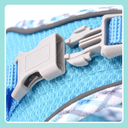 Dog Lead and Harness Set | Reflective Plaid Vest for Small Medium Dogs - Outdoor Walking Accessories for Chihuahua, Pomeranian