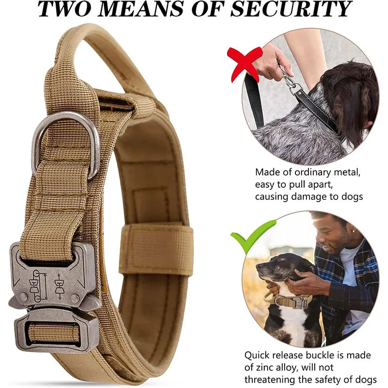 Tactical Dog Collar Heavy Duty Nylon with Control Handle