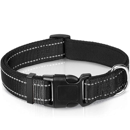 Reflective Padded Dog Collar - Soft Neoprene Heavy Duty