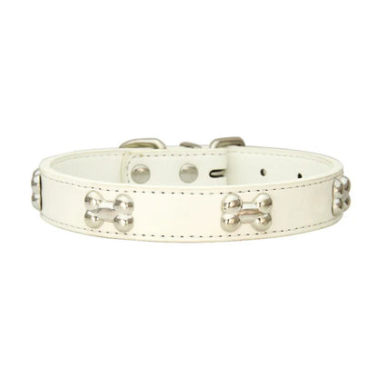Durable Dog Collar: Premium Bone Leather for Pugs & Puppies