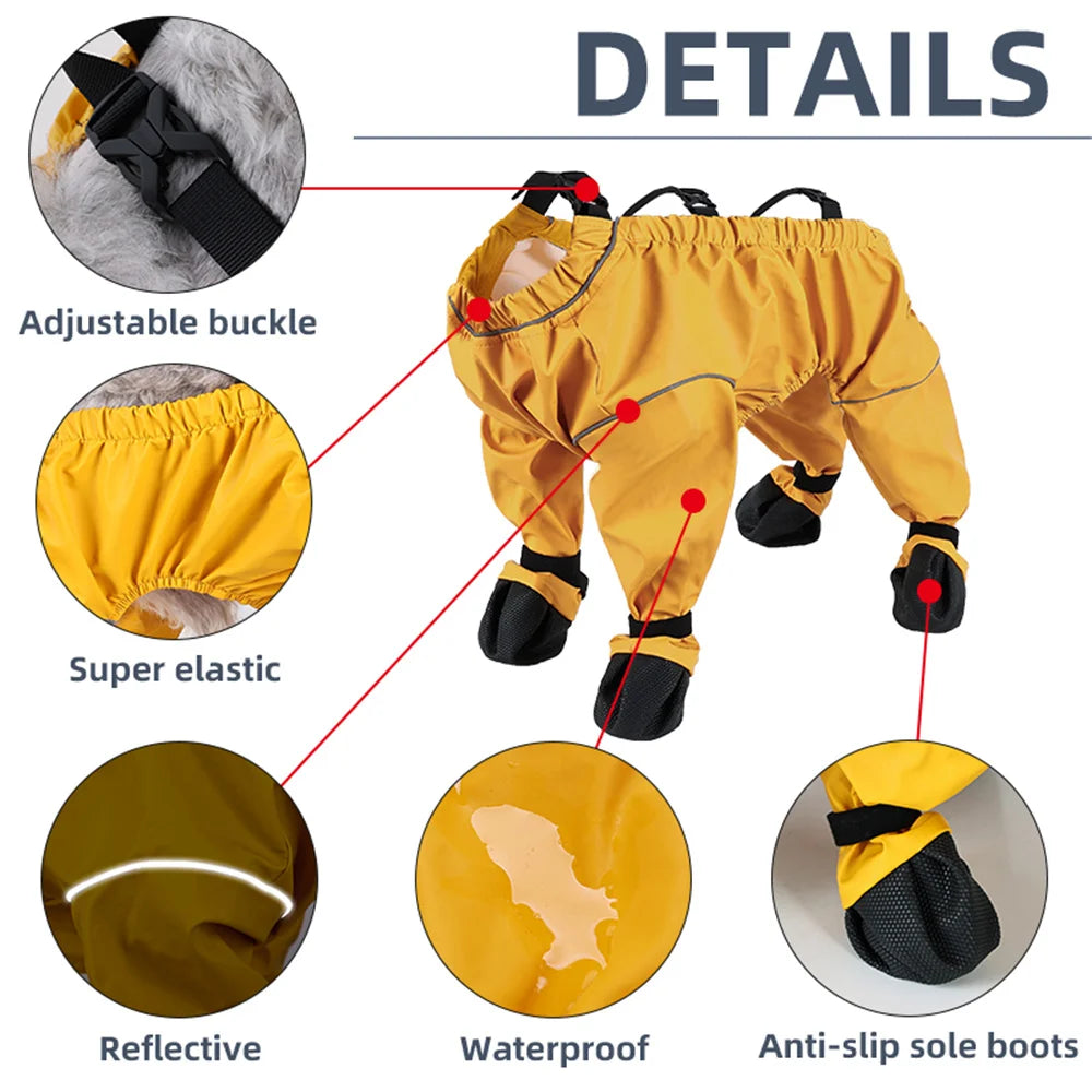Anti-dirty dog jumpsuit for small dogs, waterproof PU rain suit & overalls for Poodles & Schnauzers