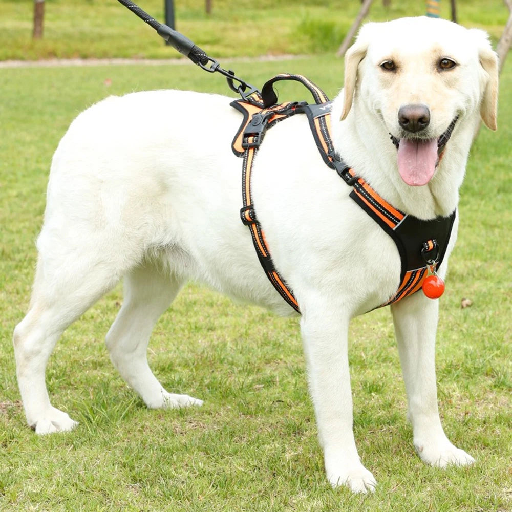 Heavy Duty Dog Harness with Handle. Padded Reflective No Pull Vest for Medium Large Dogs like Pitbull, Shepherd