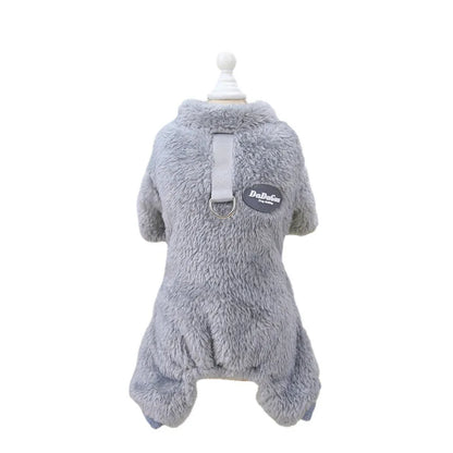 Puppy Pajamas Warm Coral Fleece Dog Jumpsuit for Small Dogs - Winter Boy Dog Clothes