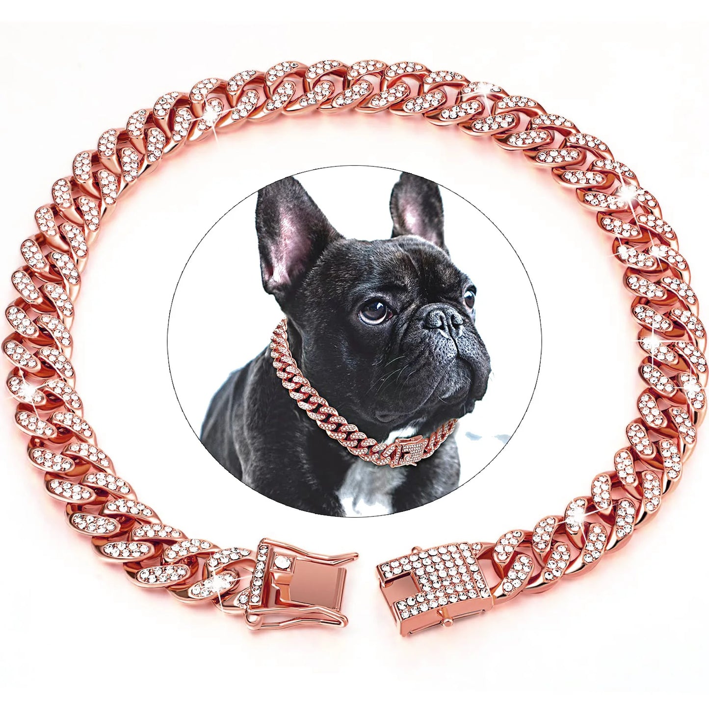 Cuban Link Dog Collar: Luxury Iced Out Gold Diamond Chain
