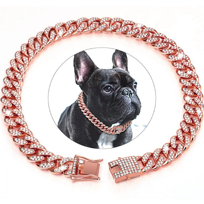 Cuban Link Dog Collar: Luxury Iced Out Gold Diamond Chain