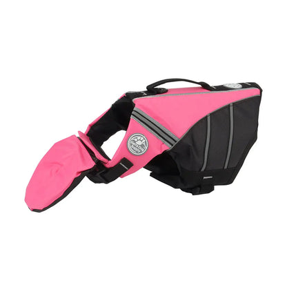 Dog Life Jacket Vest for Small Dogs with Chin Support - Pink Yellow Safety Swimwear