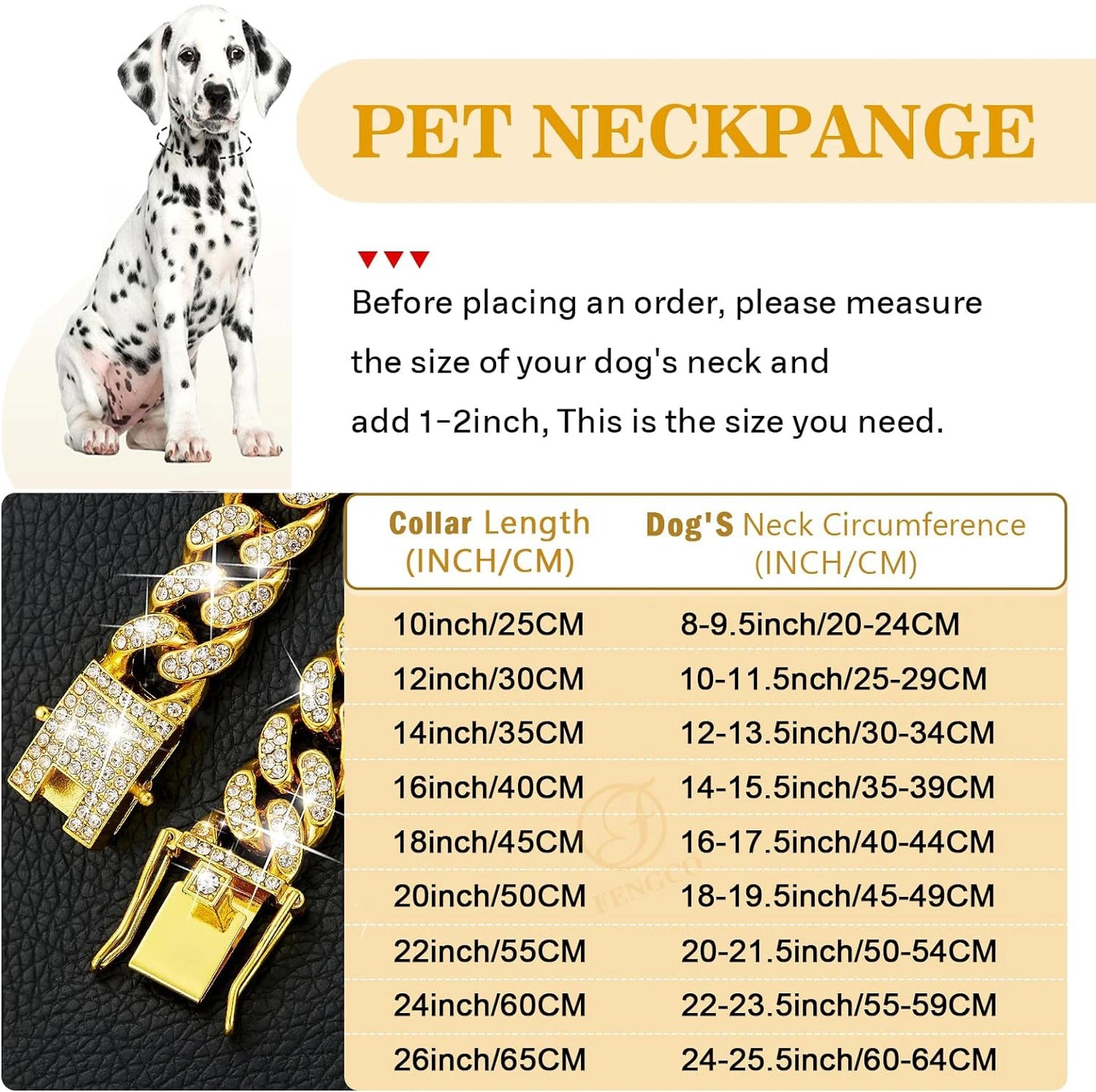 Dog Cuban Link Chain: Luxury Gold Collar with Zirconia