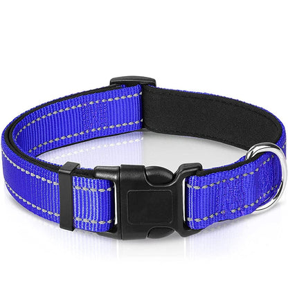 Reflective Padded Dog Collar - Soft Neoprene Heavy Duty