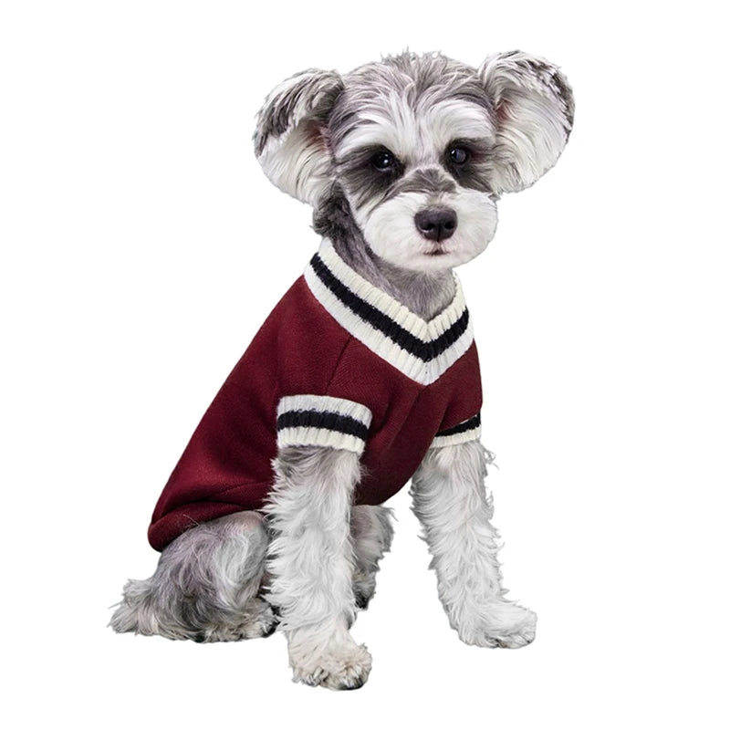 Dog Sweaters for Chihuahuas Warm College Style Pet Vest Clothes for Small Medium Dogs & Puppies
