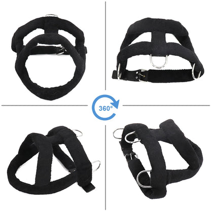 Dog Weight Pulling Harness | Black Adjustable Training Vest & Leash for Medium/Large Working Dogs like Husky