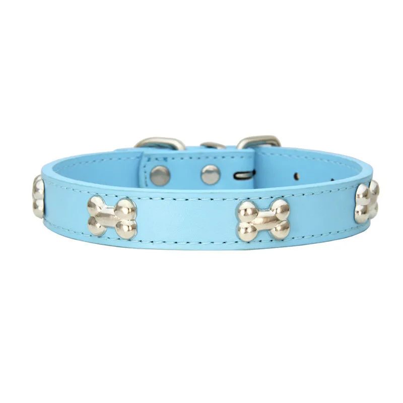 Durable Dog Collar: Premium Bone Leather for Pugs & Puppies