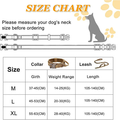 Tactical Dog Collar Heavy Duty Nylon with Control Handle