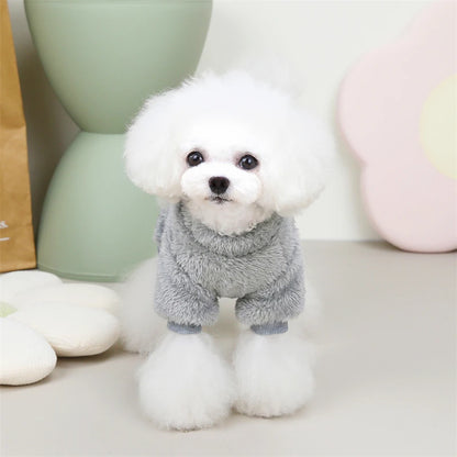 Puppy Pajamas Warm Coral Fleece Dog Jumpsuit for Small Dogs - Winter Boy Dog Clothes