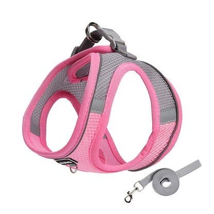 French Bulldog Harness for Small Dogs & Puppies - Adjustable, No-Pull & Reflective Vest with Leash Set