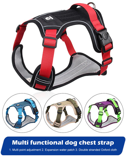 Dog Harness For Large Dogs, Reflective Tactical Vest, Durable & Strong 1680D Waterproof Oxford Cloth