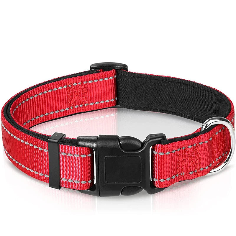 Reflective Padded Dog Collar - Soft Neoprene Heavy Duty