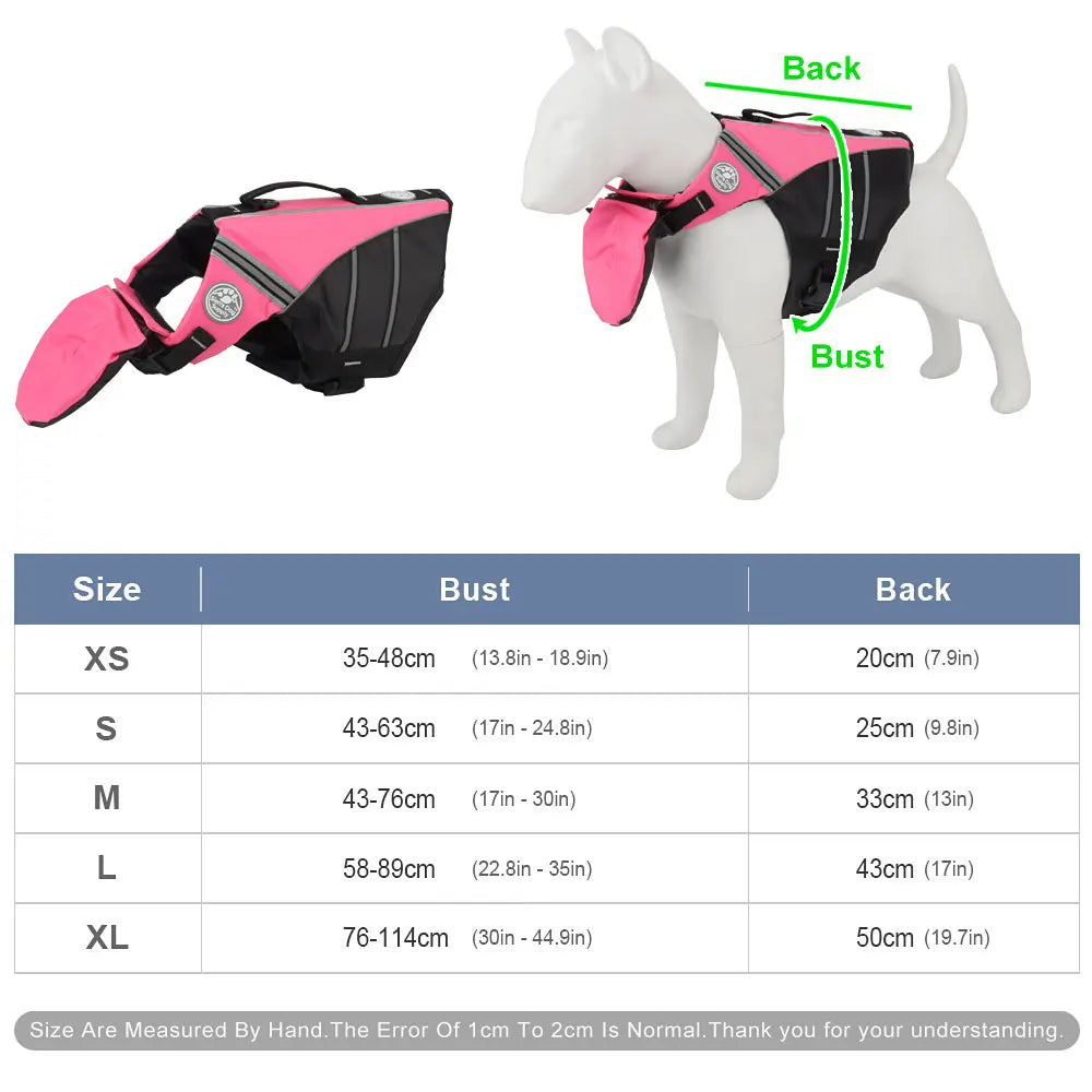 Dog Life Jacket Vest for Small Dogs with Chin Support - Pink Yellow Safety Swimwear