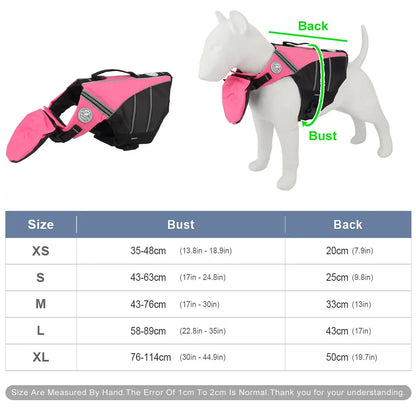 Dog Life Jacket Vest for Small Dogs with Chin Support - Pink Yellow Safety Swimwear