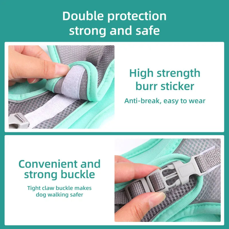 French Bulldog Harness for Small Dogs & Puppies - Adjustable, No-Pull & Reflective Vest with Leash Set