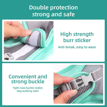 French Bulldog Harness for Small Dogs & Puppies - Adjustable, No-Pull & Reflective Vest with Leash Set