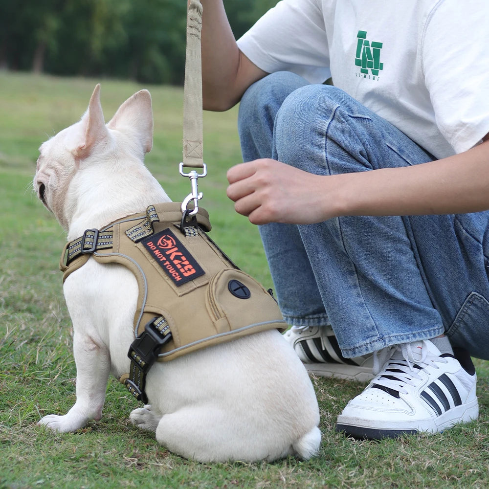 Dog Harness with Handle and Poop Bag Holder, Comfortable Vest Design for Small Medium Dogs, Ideal for French Bulldogs