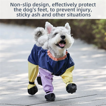 Anti-dirty dog jumpsuit for small dogs, waterproof PU rain suit & overalls for Poodles & Schnauzers