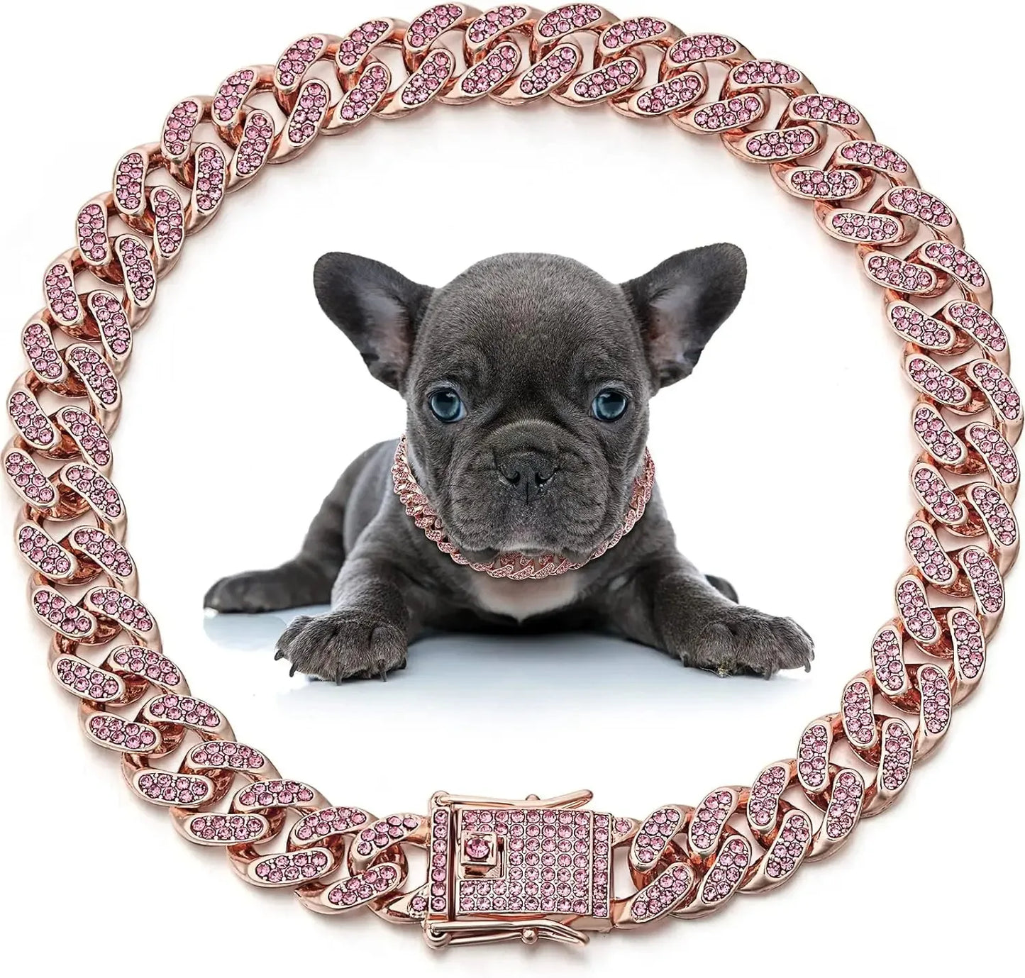 Cuban Link Dog Collar: Luxury Iced Out Gold Diamond Chain