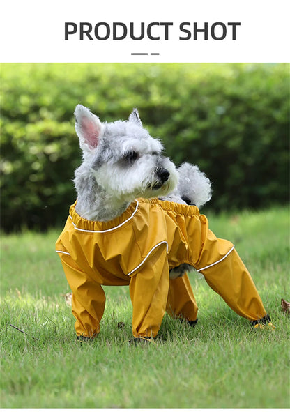 Anti-dirty dog jumpsuit for small dogs, waterproof PU rain suit & overalls for Poodles & Schnauzers