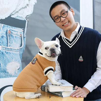 Dog Sweaters for Chihuahuas Warm College Style Pet Vest Clothes for Small Medium Dogs & Puppies