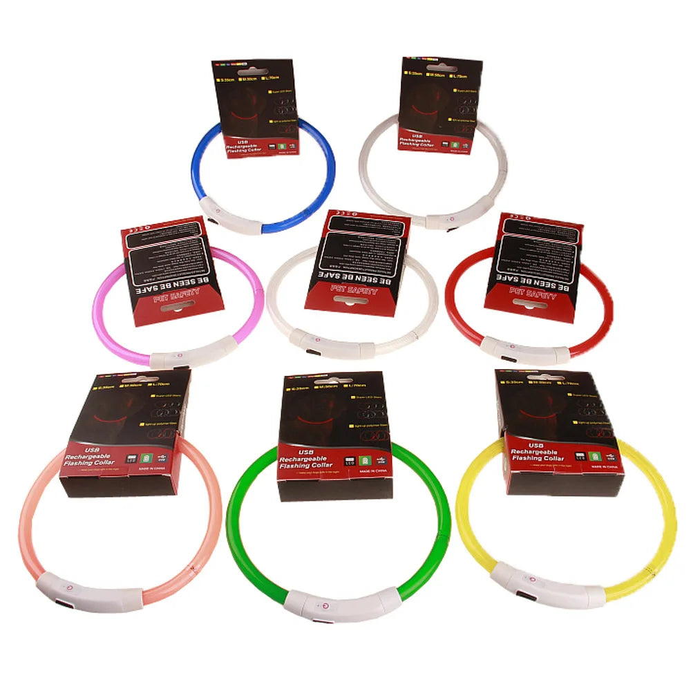 Light Up Dog Collar: USB Rechargeable, Glowing Night Safety
