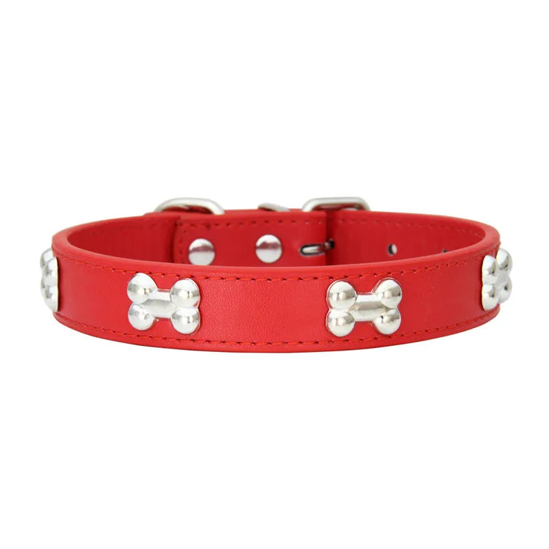 Durable Dog Collar: Premium Bone Leather for Pugs & Puppies