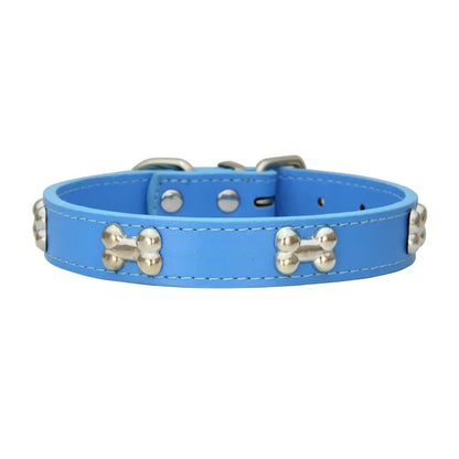 Durable Dog Collar: Premium Bone Leather for Pugs & Puppies
