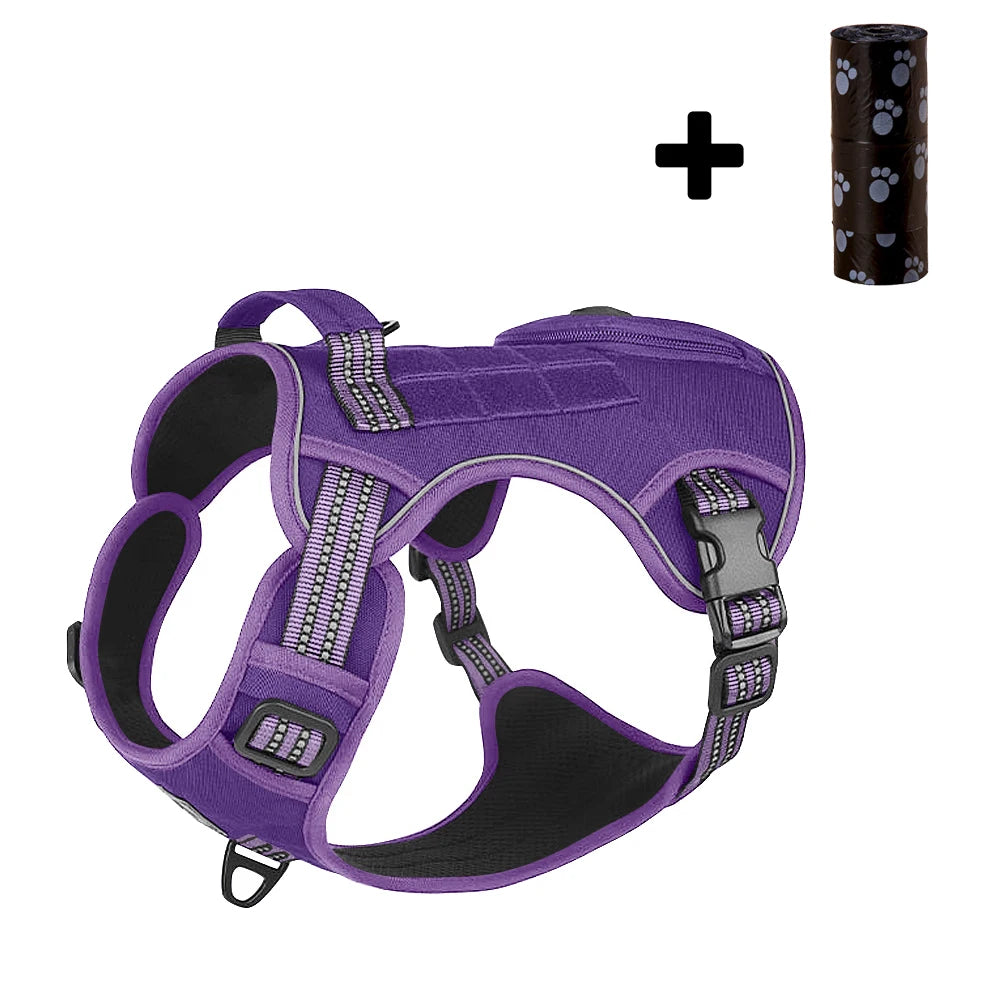 Dog Harness with Handle and Poop Bag Holder, Comfortable Vest Design for Small Medium Dogs, Ideal for French Bulldogs
