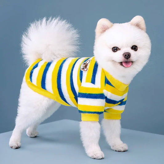 Dog Coats for Small Dogs Warm Fleece Vest Winter Jacket Rainbow Stripe for Puppy Chihuahua Poodle