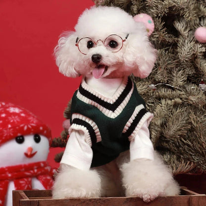 Dog Sweaters for Chihuahuas Warm College Style Pet Vest Clothes for Small Medium Dogs & Puppies