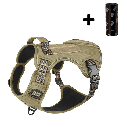 Dog Harness with Handle and Poop Bag Holder, Comfortable Vest Design for Small Medium Dogs, Ideal for French Bulldogs