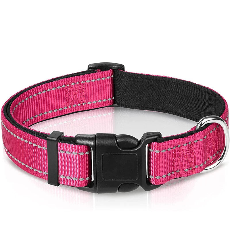 Reflective Padded Dog Collar - Soft Neoprene Heavy Duty