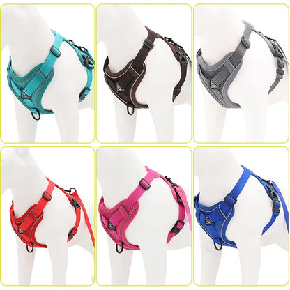 No Pull Dog Harness for Large Dogs, Adjustable Reflective Padded Vest with Breathable Mesh, Easy On/Off Leash Set