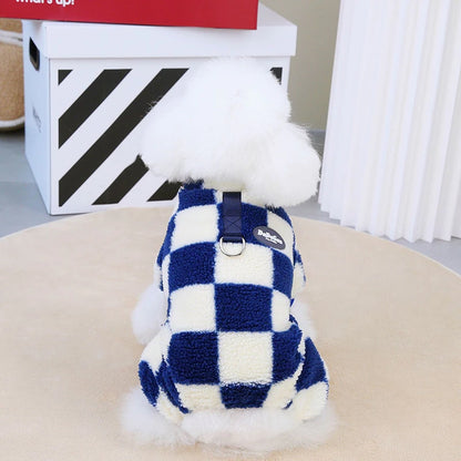 Puppy Pajamas Warm Coral Fleece Dog Jumpsuit for Small Dogs - Winter Boy Dog Clothes