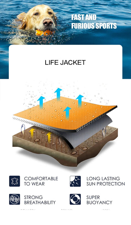 Dog Float Jacket for Swimming & Safety - Adjustable, Reflective Vest for Pool, Beach & Boating Fun