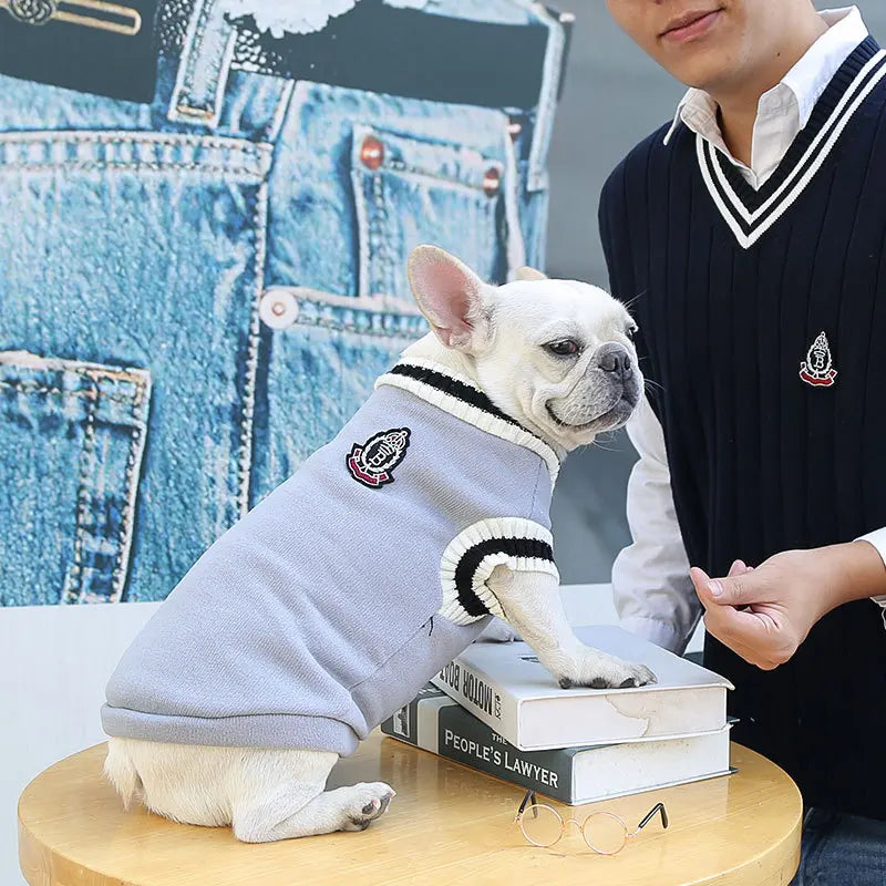 Dog Sweaters for Chihuahuas Warm College Style Pet Vest Clothes for Small Medium Dogs & Puppies